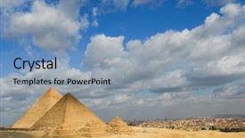  Presentation with cairo - Theme consisting of giza pyramids - cairo egypt background and a light blue colored foreground