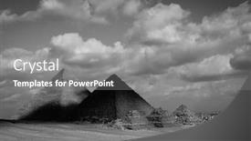  Presentation with cairo - Beautiful presentation theme featuring giza-pyramids-cairo-egypt backdrop and a gray colored foreground