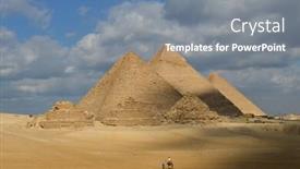  Presentation with cairo - Audience pleasing theme consisting of giza-pyramids-in-a-rare backdrop and a gray colored foreground
