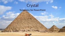  Presentation with cairo - Presentation theme consisting of giza pyramids in cairo - egypt background and a light blue colored foreground