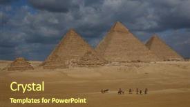 Presentation with cairo - PPT layouts having giza pyramids in clouds - cairo background and a tawny brown colored foreground