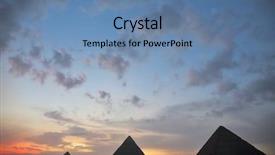  Presentation with cairo - Presentation theme featuring gizi - dramatic sunset behind distant egyptian background and a teal colored foreground