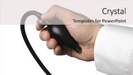  Presentation with for medical device - PPT theme with gizmo - male hand with black medical background and a  colored foreground