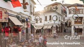  Presentation with albania - Cool new slides with gjirokastra-albania-june-23-2021 backdrop and a gray colored foreground