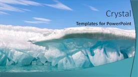  Presentation with iceberg - Beautiful PPT layouts featuring glacial-blue-iceberg-and-sky backdrop and a light blue colored foreground