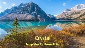  Presentation with rocky mountains - Slide deck consisting of glacial-lake-bow-with-clear background and a tawny brown colored foreground