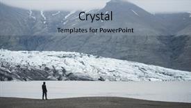 Presentation with iceland - Theme with glacial lake fjallsarlon iceland tourist background and a light gray colored foreground