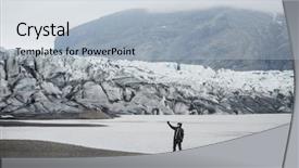  Presentation with nautre lake - Slides having glacial lake fjallsarlon iceland tourist background and a light blue colored foreground