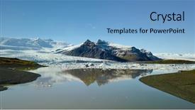  Presentation with maroon bells and maroon lake - Presentation design consisting of glacial lake fjallsarlon iceland vantajokull background and a teal colored foreground