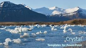  Presentation with iceland - PPT theme enhanced with glacial-lake-in-jokulsarlon-iceland background and a ocean colored foreground