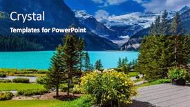  Presentation with beds - Cool new PPT layouts with glacial-lake-louise-in-canadian backdrop and a ocean colored foreground