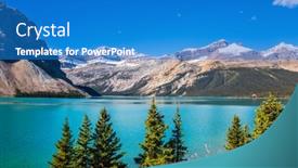  Presentation with cold water - Colorful PPT layouts enhanced with glacial-lake-with-azure-clear backdrop and a teal colored foreground