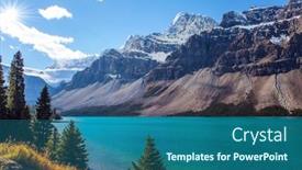  Presentation with clear water - Presentation theme featuring glacial-lake-with-azure-clear background and a ocean colored foreground