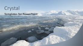 Presentation with norway - Audience pleasing theme consisting of glacial landscape on on moskensoy in the loftofen archipelago norway backdrop and a light blue colored foreground