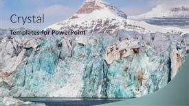  Presentation with ice blue - Presentation with glacier-in-kongsfjorden-svalbard-closeup background and a light blue colored foreground