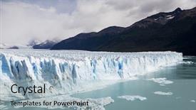  Presentation with glacier - Audience pleasing PPT theme consisting of glacier-in-perito-moreno backdrop and a light blue colored foreground