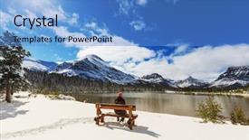  Presentation with montana - Amazing slide deck having glacier national park montana winter backdrop and a teal colored foreground