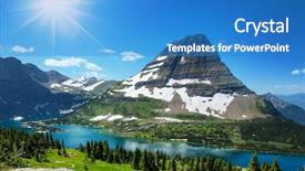  Presentation with montana - Cool new slide set with glacier national park montana backdrop and a teal colored foreground