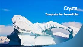  Presentation with antarctic - Amazing slide deck having glaciers melting - antarctic glacier with icicles backdrop and a  colored foreground