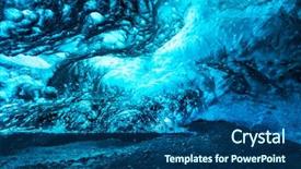  Presentation with glacier - Theme featuring glaciers melting - ice cave at vatnajokull glacier background and a ocean colored foreground