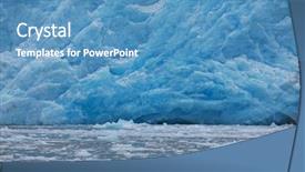  Presentation with iceberg - Presentation design consisting of glaciers melting - iceberg on alaska background and a  colored foreground