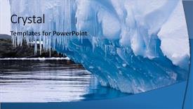  Presentation with antarctic - Presentation theme having glaciers melting - reflection of the antarctic glacier background and a light blue colored foreground