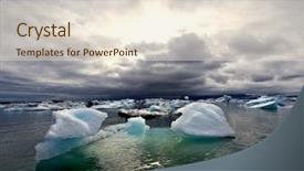  Presentation with movies - PPT layouts consisting of glaciers melting - sunset over the famous jokulsarlon background and a lemonade colored foreground