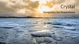  Presentation with iceland location famous place kirkjufellsfoss - Presentation theme having glaciers melting - vatnajokull glacier jokulsarlon lagoon iceland background and a lemonade colored foreground