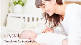  Presentation with milk baby - Presentation with glad - loving mother gives her baby background and a lemonade colored foreground