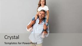  Presentation with fun - Beautiful presentation theme featuring glad - portrait of little girl having backdrop and a light gray colored foreground