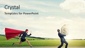  Presentation with bag - Beautiful PPT theme featuring glad thief stole the bag backdrop and a sky blue colored foreground