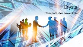  Presentation with meet the team - PPT theme with glad to meet you partner background and a light blue colored foreground