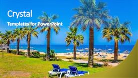  Presentation with summer holiday move - PPT theme enhanced with glade concept of improving tourism background and a teal colored foreground