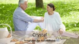  Presentation with man and woman divorce drawing - Slides with glades - aged man and woman sitting background and a  colored foreground