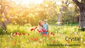  Presentation with veteran mom child - PPT layouts enhanced with glades - family mom with daughter woman background and a yellow colored foreground