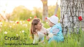  Presentation with veteran mom child - Cool new PPT layouts with glades - family mom with daughter woman backdrop and a yellow colored foreground