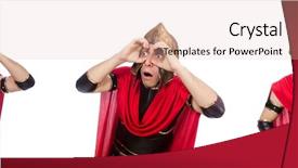  Presentation with gladiator - Cool new slides with gladiator isolated on white backdrop and a lemonade colored foreground