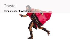  Presentation with gladiator - Beautiful presentation theme featuring gladiator isolated on white backdrop and a white colored foreground