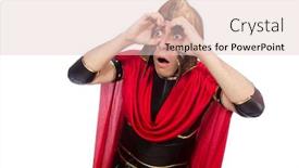  Presentation with gladiator - PPT theme consisting of gladiator isolated on white background and a lemonade colored foreground