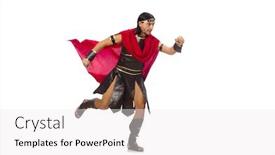  Presentation with gladiator - Cool new presentation design with gladiator isolated on white backdrop and a white colored foreground