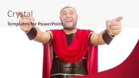  Presentation with gladiator - Audience pleasing PPT layouts consisting of gladiator isolated on white backdrop and a lemonade colored foreground