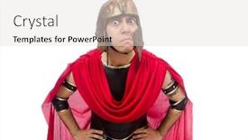  Presentation with gladiator - Slide deck enhanced with gladiator isolated on white background and a light gray colored foreground