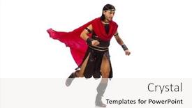  Presentation with gladiator - Amazing slide set having gladiator isolated on white backdrop and a white colored foreground