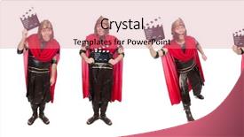  Presentation with gladiator - Amazing PPT theme having gladiator with clapboard isolated backdrop and a coral colored foreground