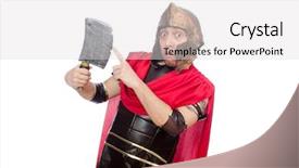  Presentation with gladiator - PPT theme featuring gladiator with cleaver isolated background and a light gray colored foreground