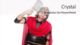  Presentation with gladiator - Beautiful presentation theme featuring gladiator with cleaver isolated on white backdrop and a white colored foreground