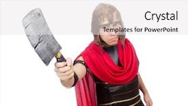  Presentation with gladiator - Presentation theme consisting of gladiator with cleaver isolated background and a white colored foreground