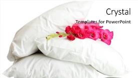  Presentation with chemistry white pills - Audience pleasing presentation consisting of gladiolus flowers - pillows and flower isolated backdrop and a white colored foreground