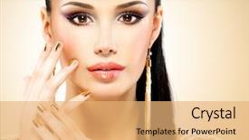  Presentation with black woman - Audience pleasing theme consisting of glamor woman with black backdrop and a coral colored foreground