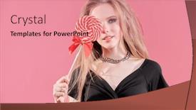  Presentation with lollipop - Slide deck enhanced with glamorous-attractive-teen-girl background and a  colored foreground